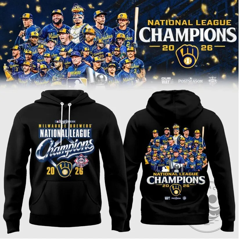 Milwaukee Brewers National League Champions 2026 Black Pullover Hoodie