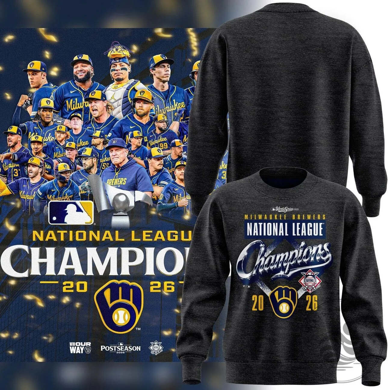 2026 National League Champions Sweatshirt from Milwaukee Brewers - Locker Room Edition