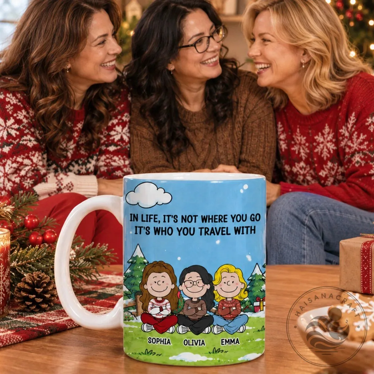 Personalized Friends Travel Quote Coffee Mug with Custom Names 11 Personalized Friends Travel Quote Coffee Mug with Custom Names