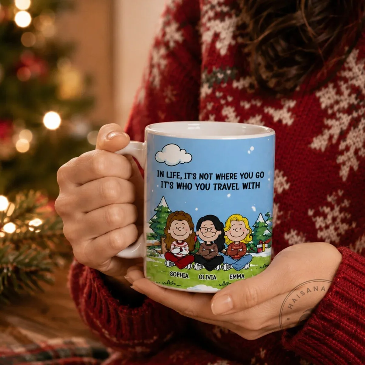 Personalized Friends Travel Quote Coffee Mug with Custom Names 15 Personalized Friends Travel Quote Coffee Mug with Custom Names
