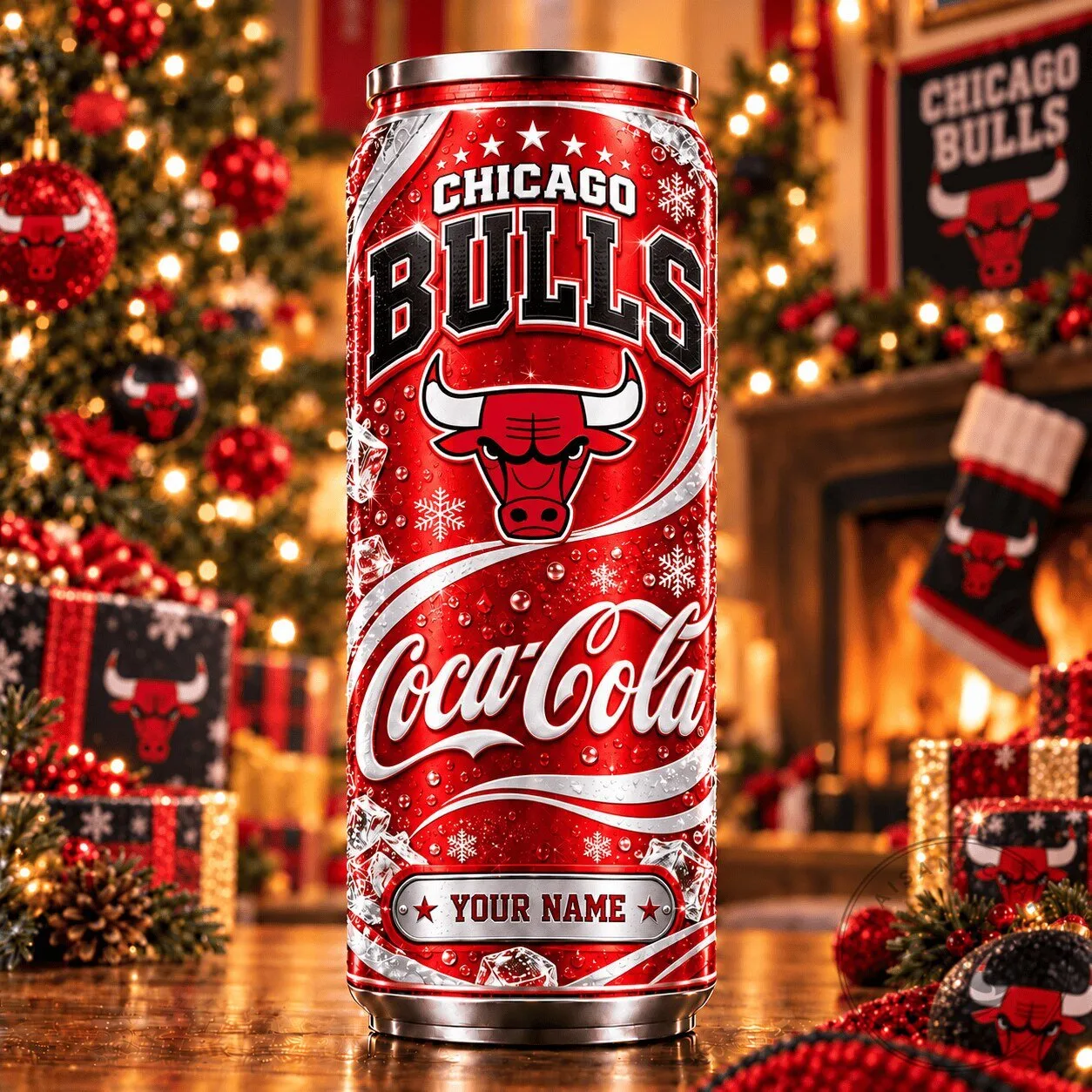 Personalized Chicago Bulls Coca Cola Can Tumbler for National Basketball Association Fans