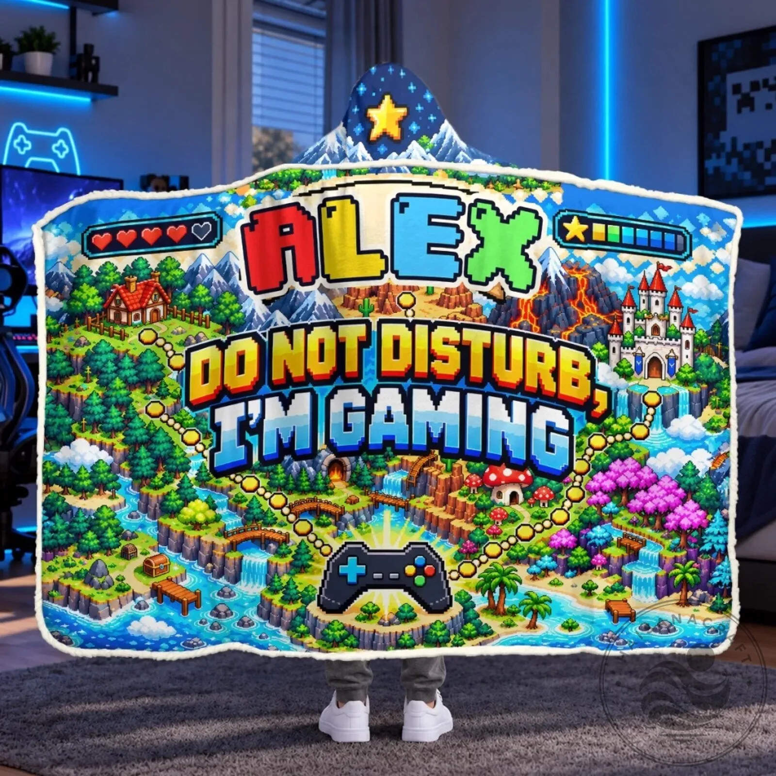 Personalized PC Gaming Wearable Blanket Hoodie for Kids, Custom Name Gaming Gift 11 Personalized PC Gaming Wearable Blanket Hoodie for Kids, Custom Name Gaming Gift