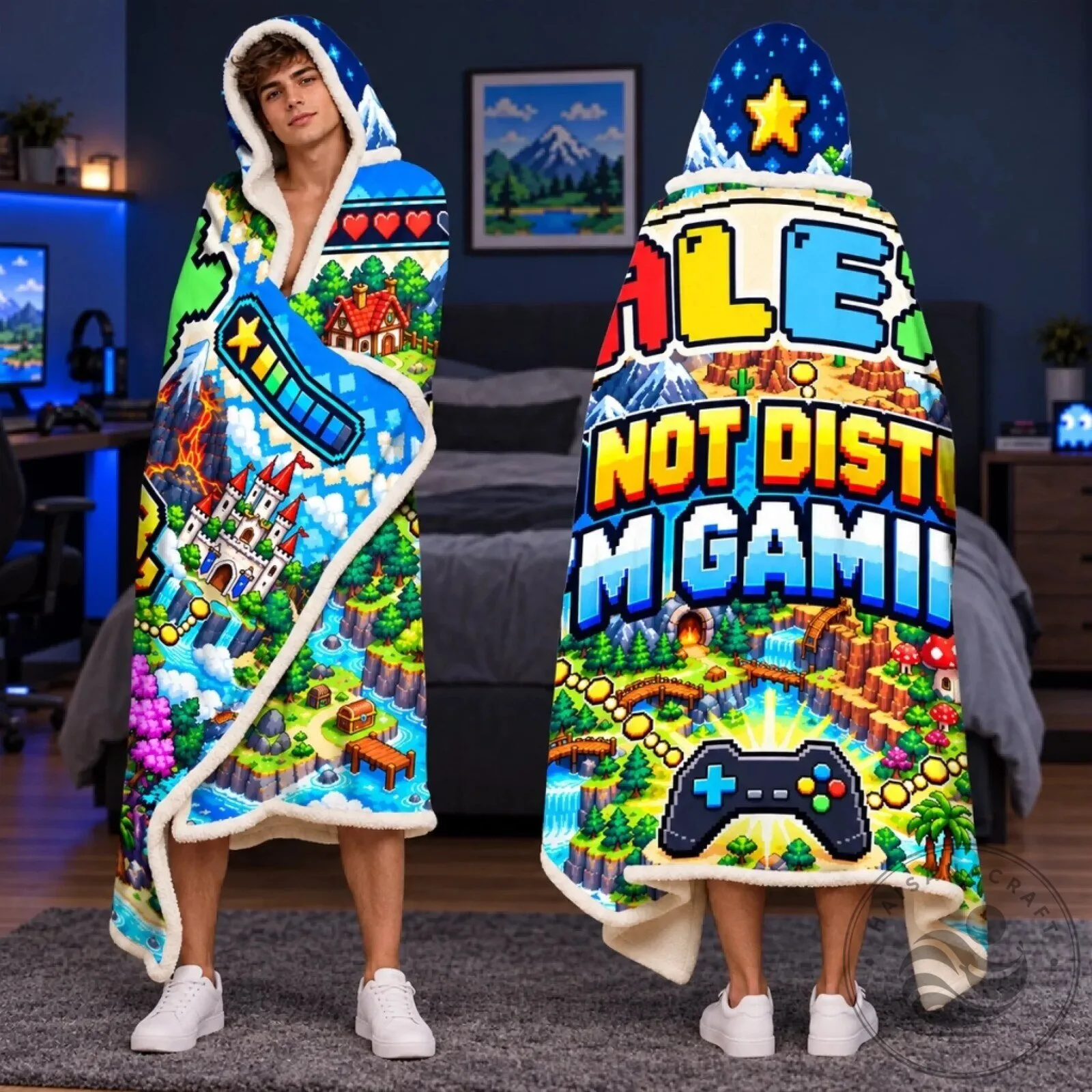 Personalized PC Gaming Wearable Blanket Hoodie for Kids, Custom Name Gaming Gift 12 Personalized PC Gaming Wearable Blanket Hoodie for Kids, Custom Name Gaming Gift