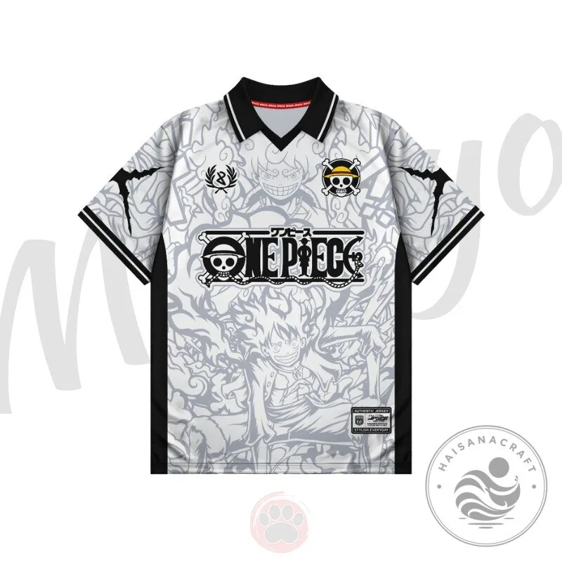 One Piece Monkey D. Luffy Skull Emblem Anime Manga Football Jersey 7 One Piece Monkey D. Luffy Skull Emblem Anime Manga Football Jersey