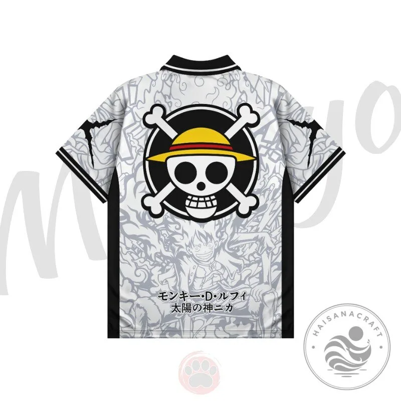 One Piece Monkey D. Luffy Skull Emblem Anime Manga Football Jersey 8 One Piece Monkey D. Luffy Skull Emblem Anime Manga Football Jersey