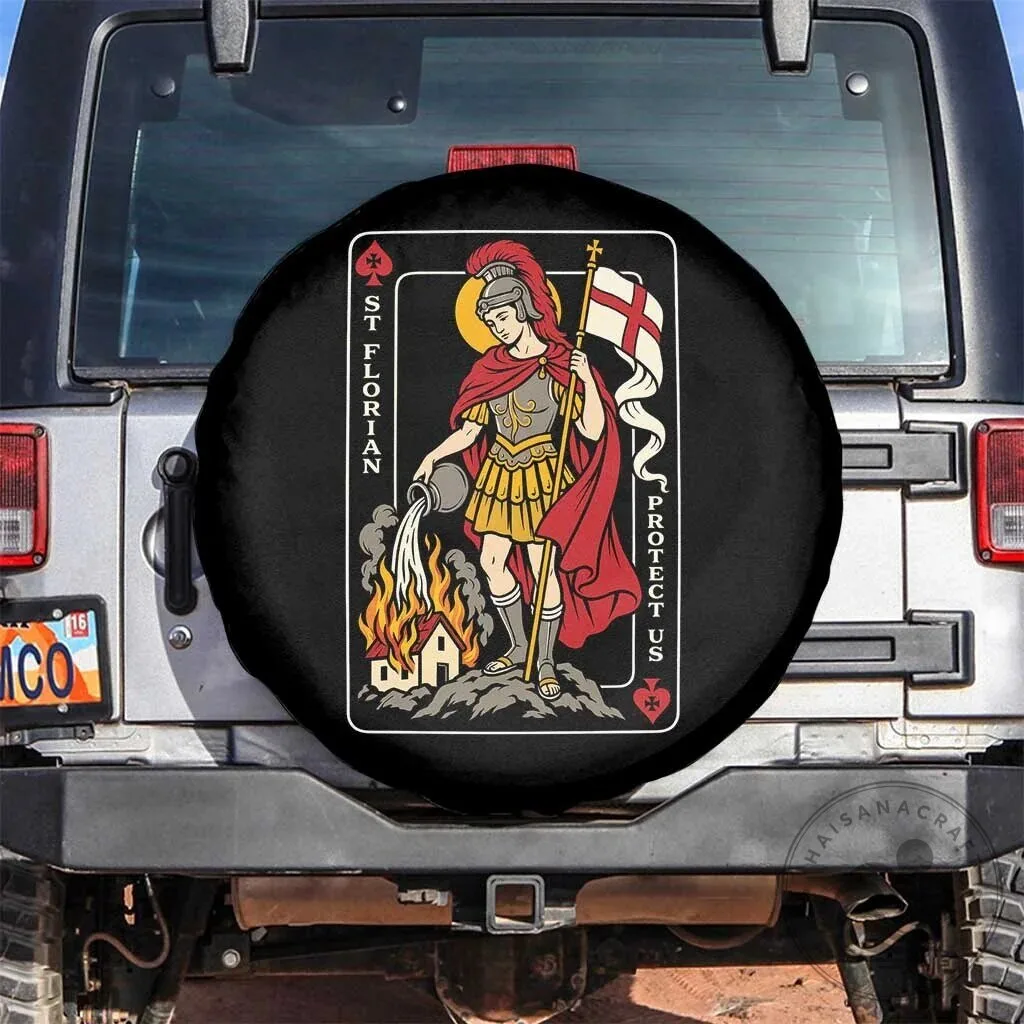 Saint Florian Firefighter Patron Saint Playing Card Spare Tire Cover