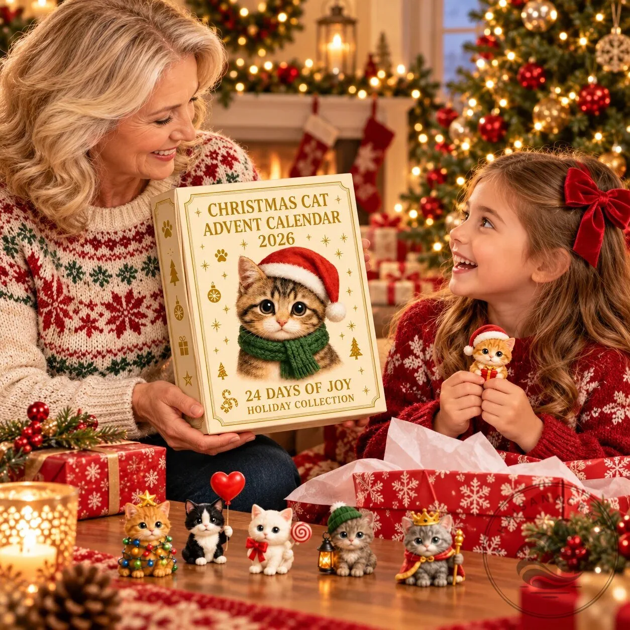 Christmas Cat Advent Calendar 2026 with 24 Mini Kitten Figurines 2D 9 Christmas Cat Advent Calendar 2026 with 24 Mini Kitten Figurines