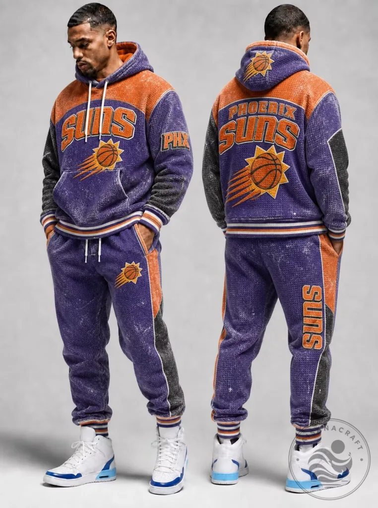 Phoenix Suns NBA Basketball Team Logo Vintage Style Hoodie for Men