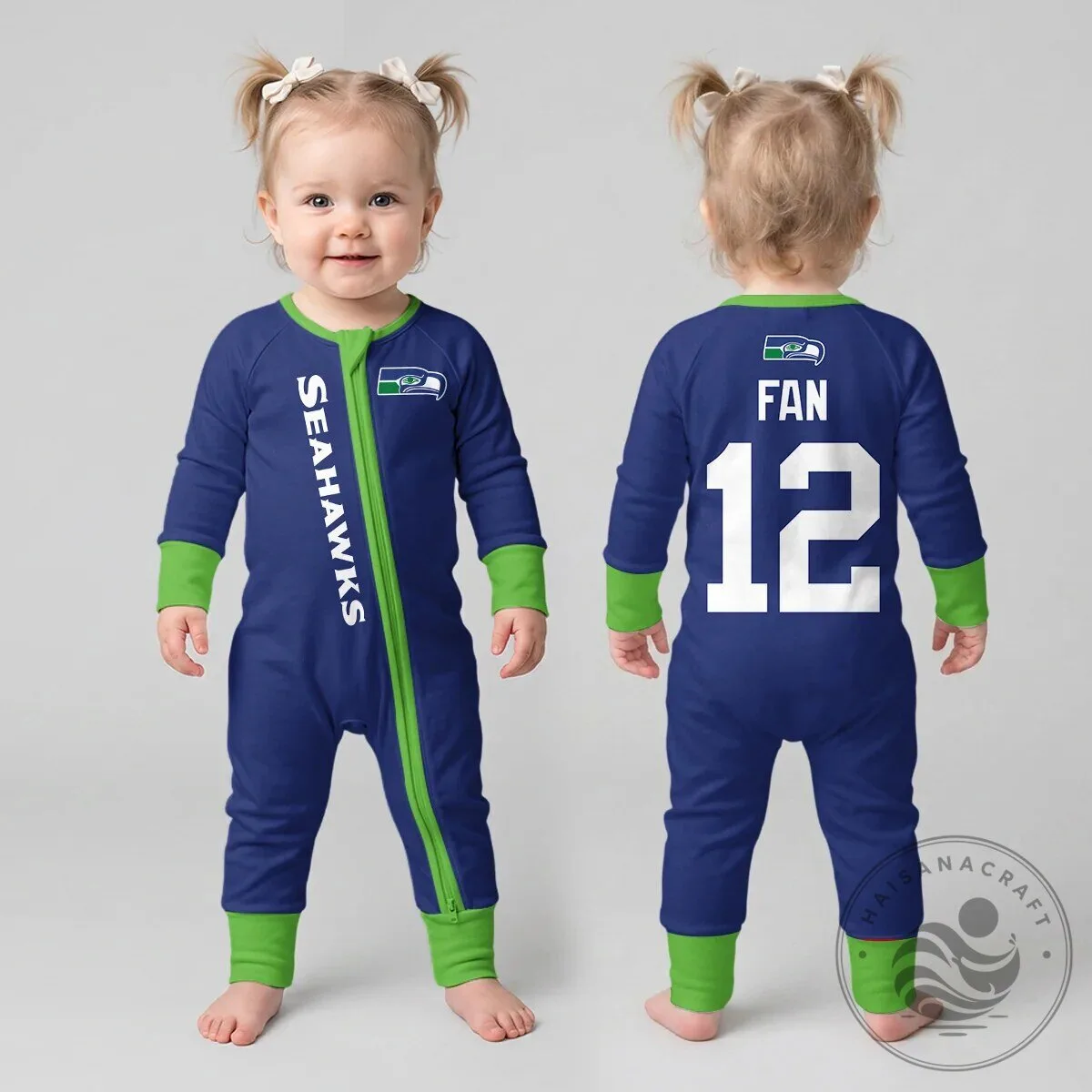 Seattle Seahawks Baby Fan Number 12 Football Team Romper