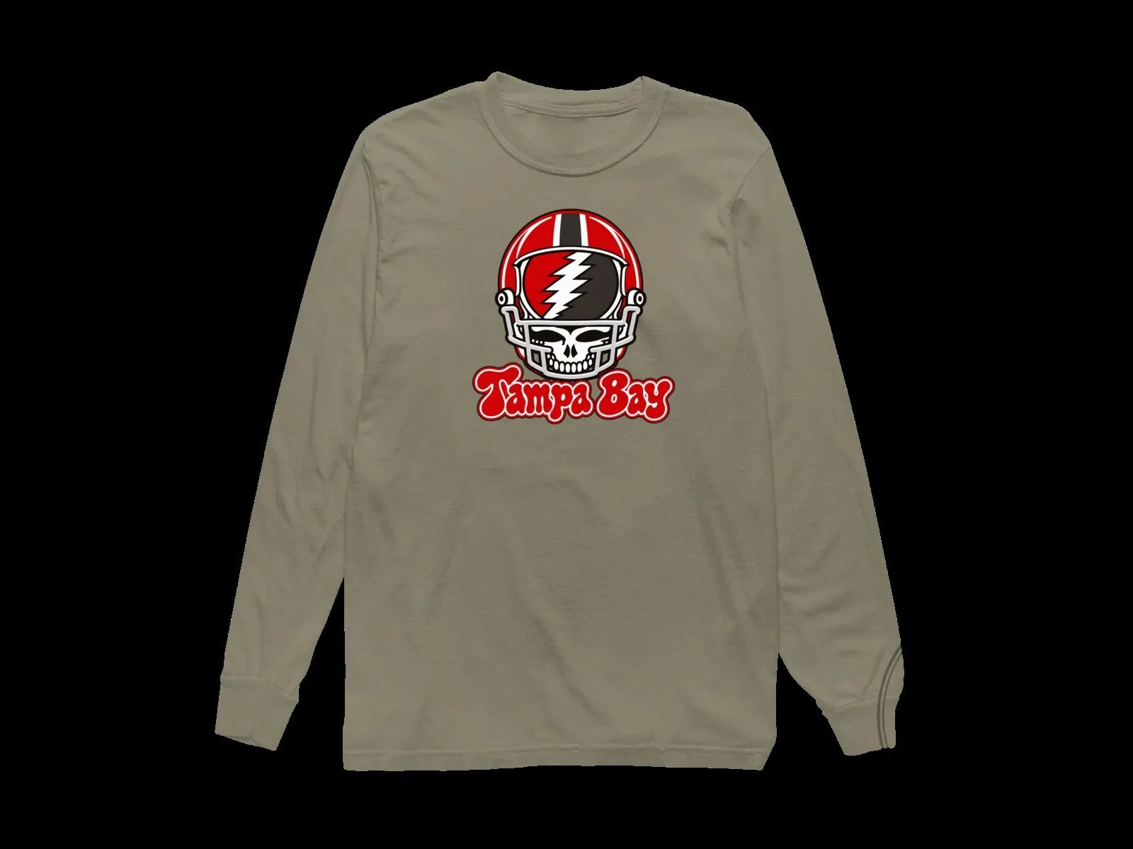 Grateful Dead Tampa Bay Football Helmet Stealie Long-Sleeve T-Shirt