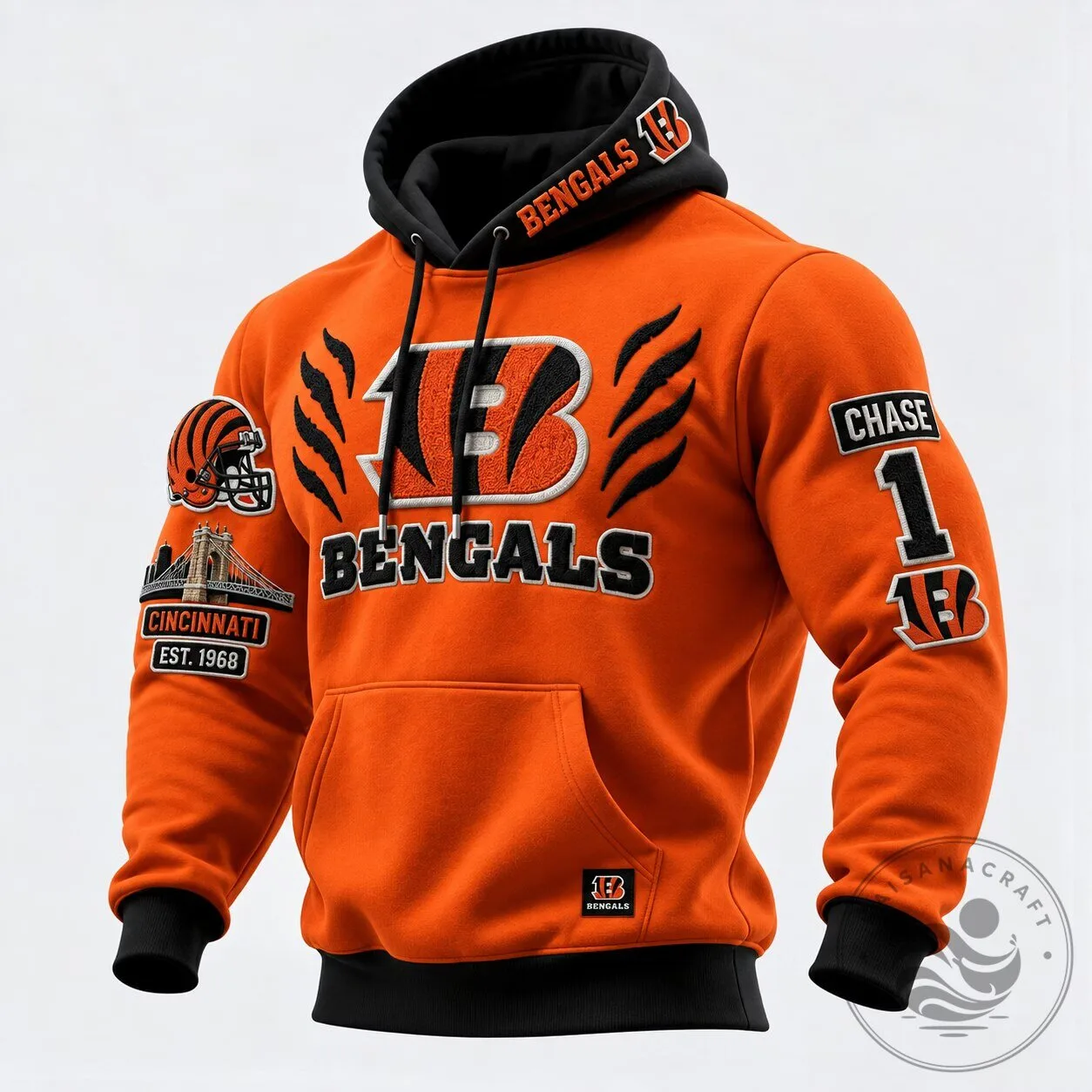 Cincinnati Bengals Joe Burrow Chase Football Team Fan Hoodie