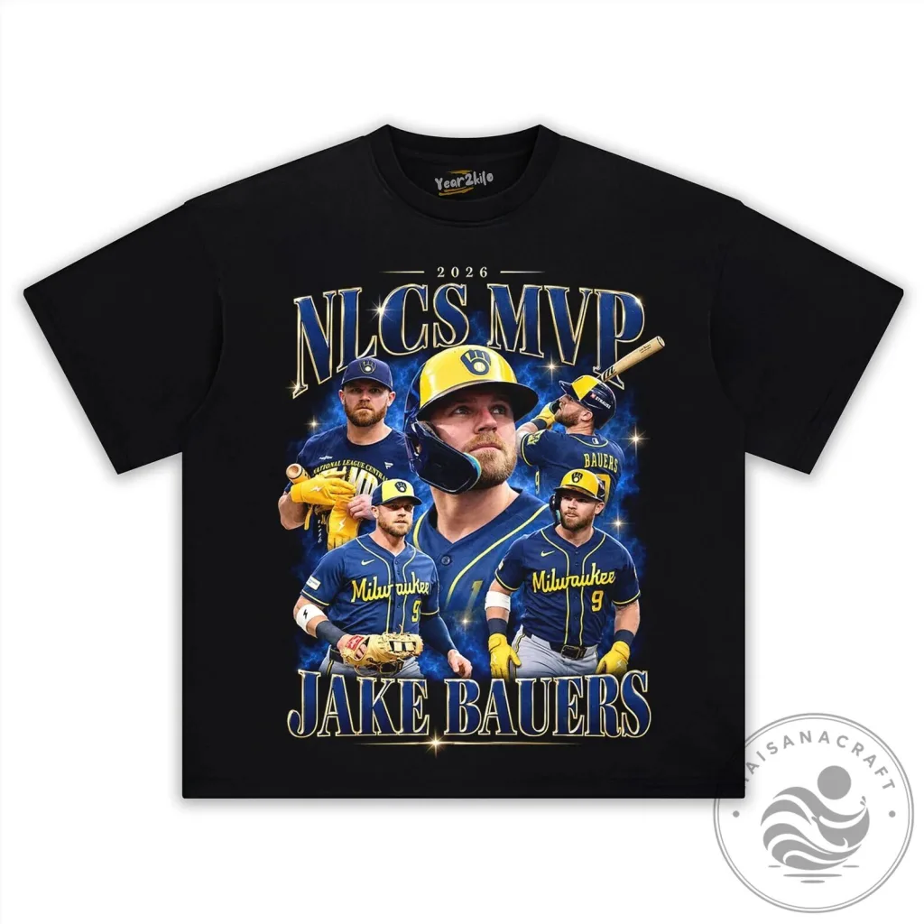 Jake Bauers 2026 NLCS MVP Milwaukee Baseball Player T-Shirt Jake Bauers 2026 NLCS MVP Milwaukee Baseball Player T-Shirt