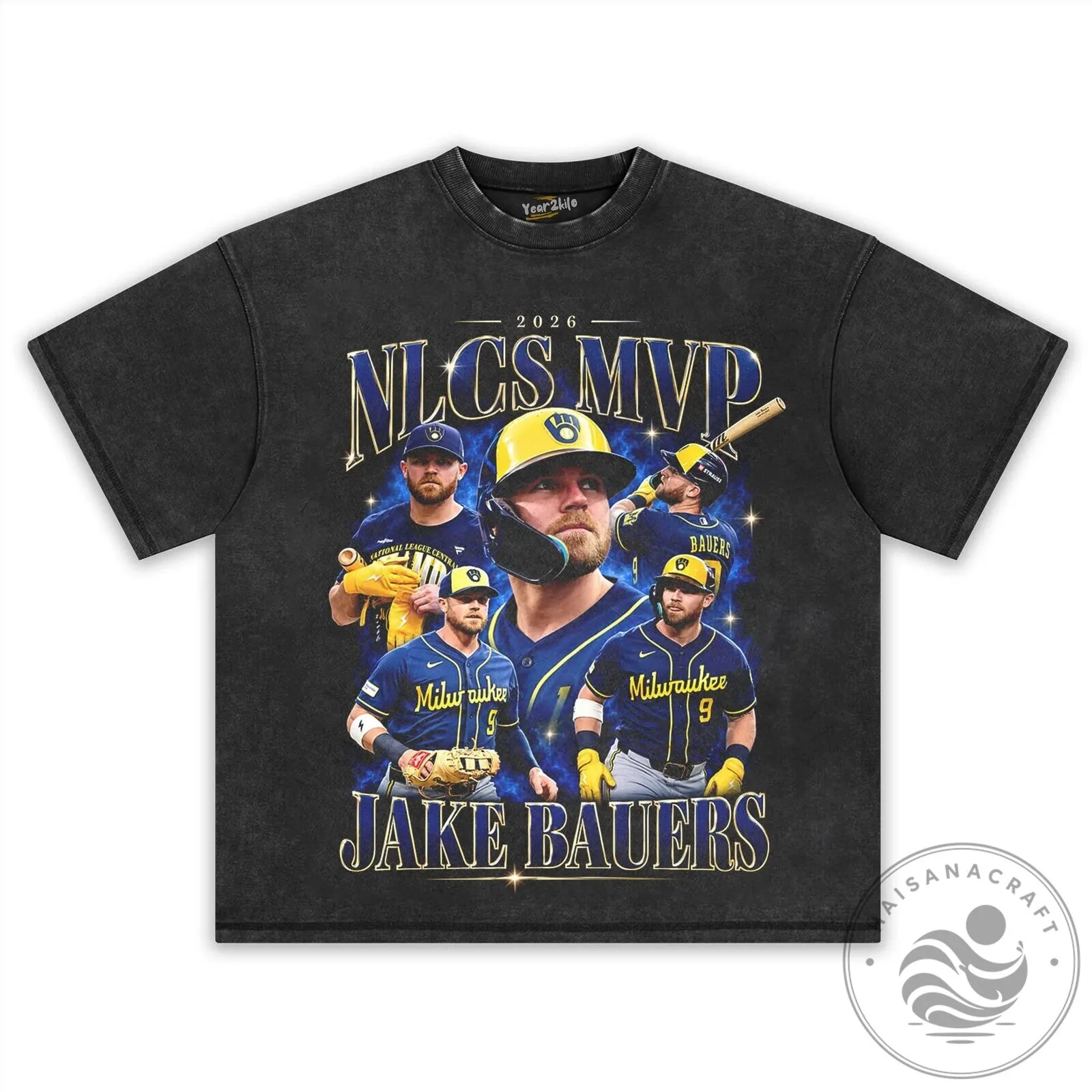 Jake Bauers 2026 NLCS MVP Milwaukee Baseball Player T-Shirt 12 Jake Bauers 2026 NLCS MVP Milwaukee Baseball Player T-Shirt