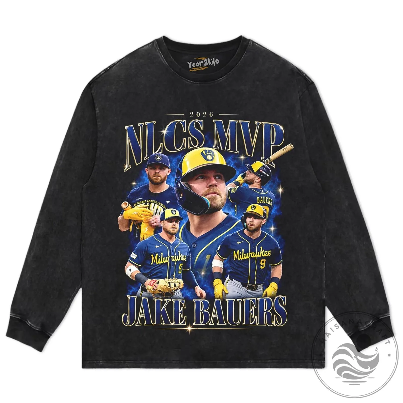 Jake Bauers 2026 NLCS MVP Milwaukee Baseball Player T-Shirt 16 Jake Bauers 2026 NLCS MVP Milwaukee Baseball Player T-Shirt