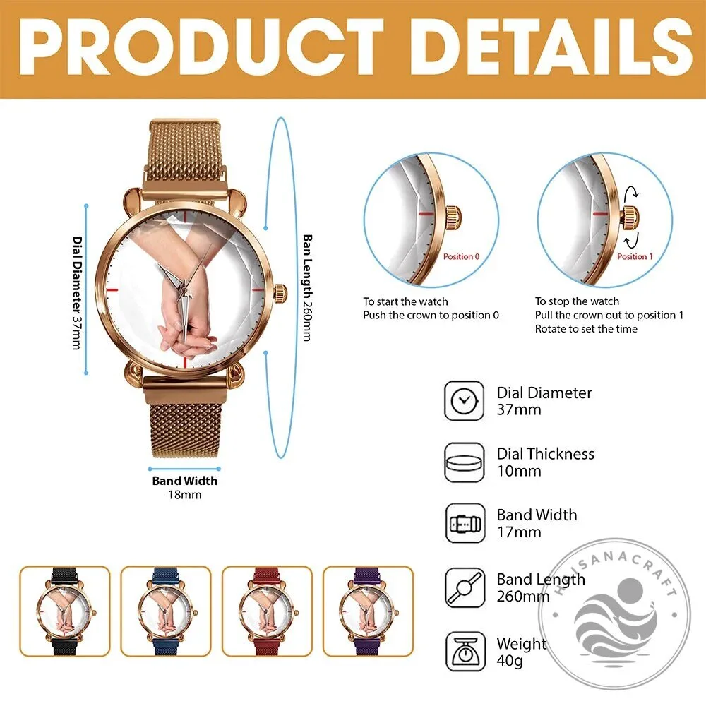 Personalized Nurse Appreciation Rose Gold Watch with Mesh Strap 9 Personalized Nurse Appreciation Rose Gold Watch with Mesh Strap