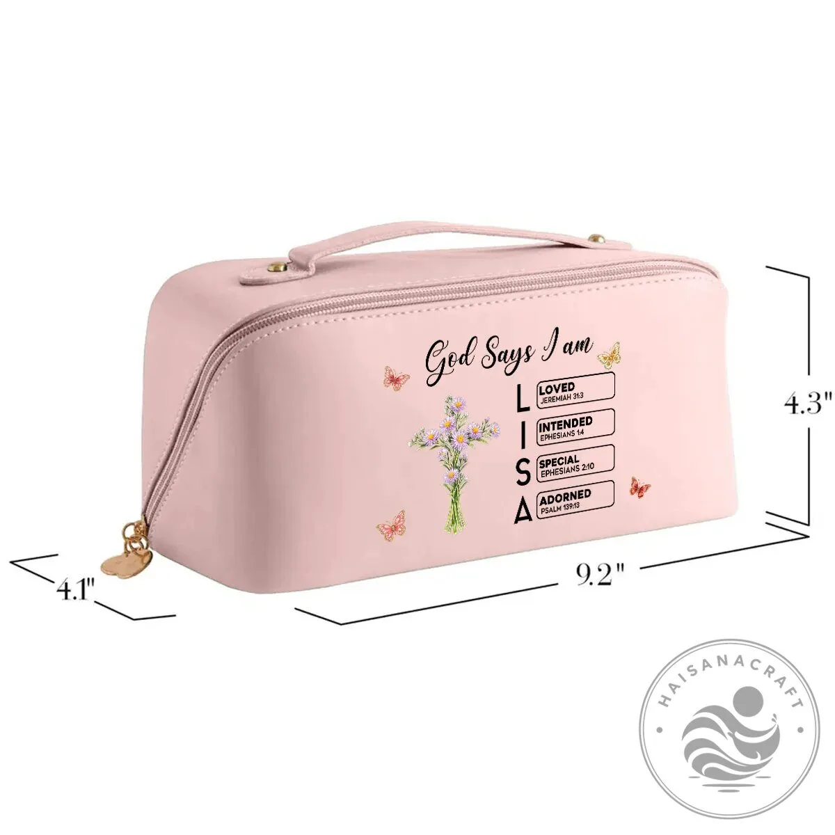 Personalized God Says I Am Christian Cross Floral Makeup Bag 17 Personalized God Says I Am Christian Cross Floral Makeup Bag