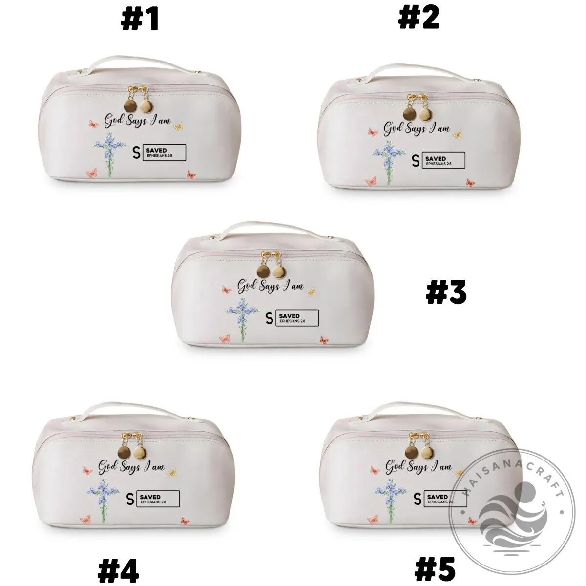 Personalized God Says I Am Christian Cross Floral Makeup Bag 24 Personalized God Says I Am Christian Cross Floral Makeup Bag
