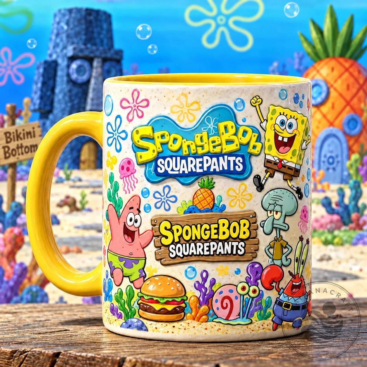 SpongeBob SquarePants Bikini Bottom Character Design Coffee Mug