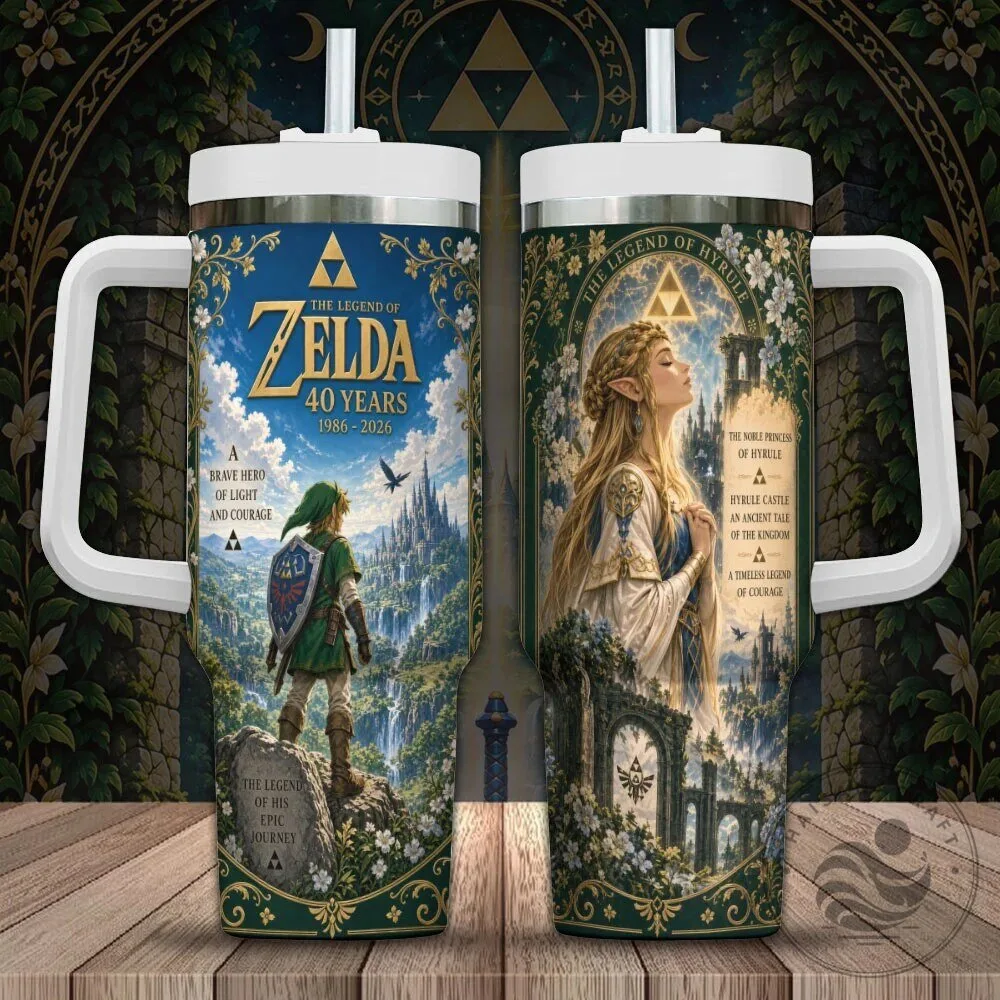 Insulated Tumbler with Handle for The Legend of Zelda 40th Anniversary 3 Insulated Tumbler with Handle for The Legend of Zelda 40th Anniversary